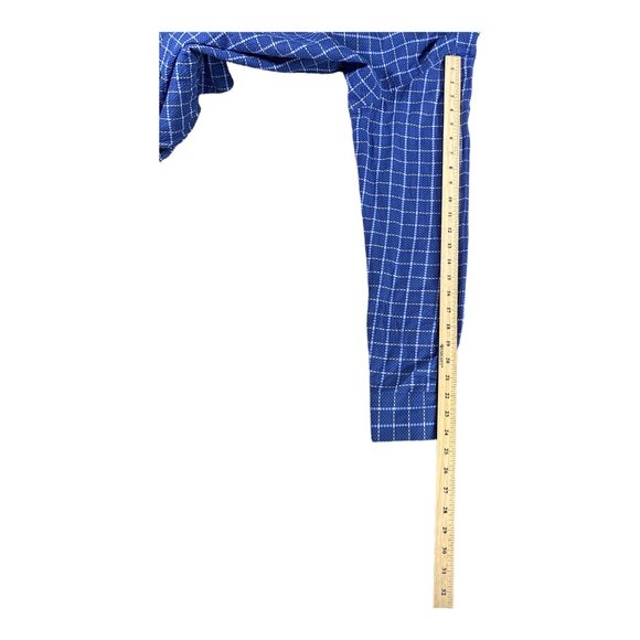 Fredrick Martin Shirt Mens M Cotton Blue Plaid Textured Embroidered Logo Pocket - Picture 6 of 16